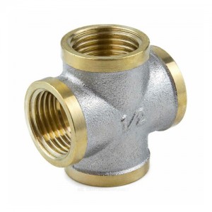 Крест латунь никель Ду 15 (1/2") ВР/ВР 9011 ГОСТ 32585-2013 Aquasfera 9011-01
