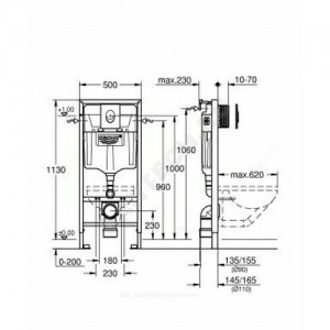 Инсталляция для подвесного унитаза Rapid SL с кнопкой смыва Skate Cosmopolitan Grohe 38772001