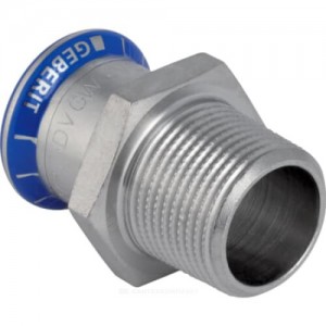 Муфта сталь нерж Дн 15х1/2" NPT пресс/НР Mapress Geberit 31833