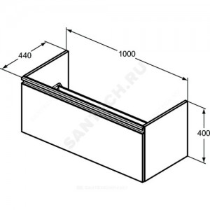 Тумба под умывальник 100 TESI серо-коричневый темный матовый Ideal Standard T0048PU