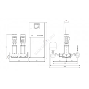 Установка повышения давления Hydro MPC-S 2 CR64-4-2 Grundfos 95044881