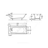 Ванна чугунная Continental 140х70 без ножек Roca 212914001