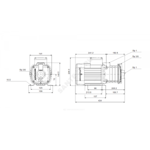 Насос многоступенчатый горизонтальный CM-A 3-8 AQQV PN10 1x220-240В/50 Гц Grundfos 97516607