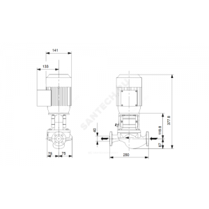 Насос ин-лайн с сухим ротором TP 40-80/2-A-F-A-BQBE PN6/10 1х220-240В/50 Гц Grundfos 99222375