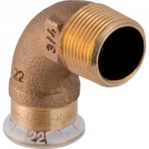 Угольник бронза 90гр Дн 12х1/2" пресс/НР Mapress Geberit 63893