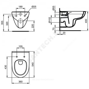 Унитаз подвесной I.life A без сиденья Ideal Standard T471601
