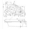Ванна акриловая Эдера R 170х110 без ножек правосторонняя Santek 1.WH11.1.994
