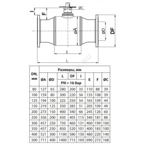Кран шаровой сталь JIP Premium FF Ду 100 Ру16 фл ISO-фл Danfoss 065N0242