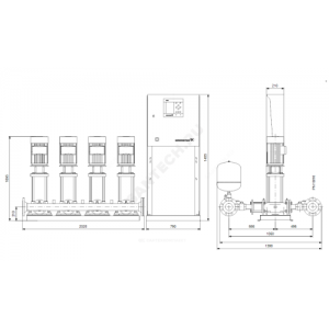 Установка повышения давления Hydro MPC-S 4 CR64-2-2 Grundfos 95044892