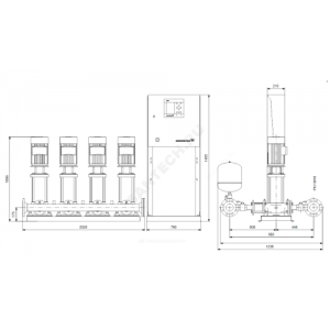 Установка повышения давления Hydro MPC-S 4 CR32-3 Grundfos 95044828