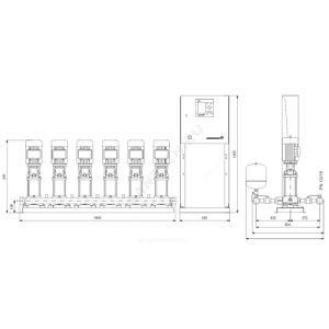 Установка повышения давления Hydro MPC-E 6 CRE10-1 Grundfos 98439399