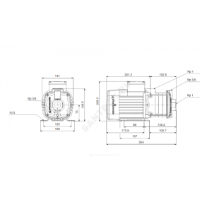 Насос многоступенчатый горизонтальный CM-A 1-3 AVBV PN10 1x220-240В/50 Гц Grundfos 97516509
