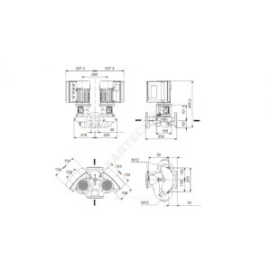 Насос ин-лайн с сухим ротором TPE3 D 40-120-S A-F-A-BQQE сдвоенный 3х380-500В/50 Гц Grundfos 99272546