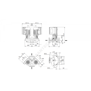 Насос ин-лайн с сухим ротором TPE3 D 65-80-S A-F-A-BQQE сдвоенный 1х200-240В/50 Гц Grundfos 99272600