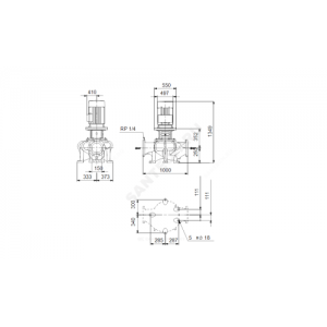 Насос ин-лайн с сухим ротором TP 150-520/4-A-F-A-BQQE PN16 3х380-420/660-725В/50 Гц Grundfos 97927148