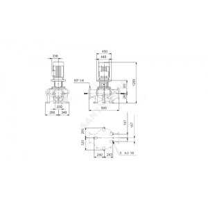 Насос ин-лайн с сухим ротором TP 200-290/4-A-F-A-BQQE PN16 3х380-420/660-725В/50 Гц Grundfos 97927155