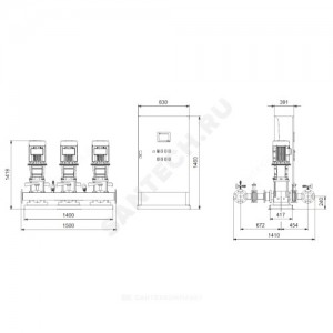 Установка пожаротушения Hydro MX-V 2/1 CR64-3-1 Grundfos 99789075