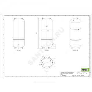 Бак расширительный мембранный N 140 л 6 бар Reflex 8211400
