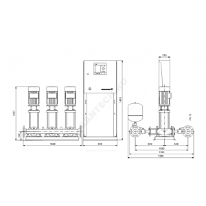 Установка повышения давления Hydro MPC-E 3 CRE45-2-2 Grundfos 99208354