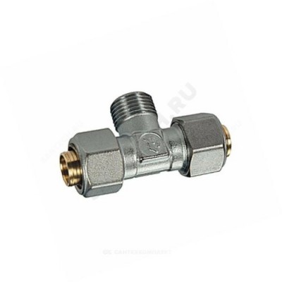 Тройник МП латунь обжим Дн 32х1" НР R568AM Giacomini R568MX126