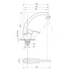 Смеситель для кухонной мойки TSB750 ручка сбоку одноручный Царсберг 750-1160