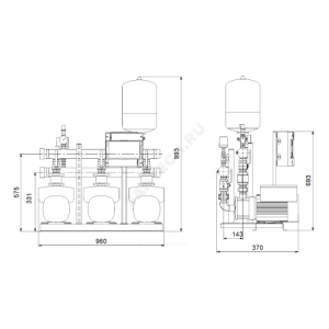 Установка повышения давления Hydro Multi-E 3 CME3-3 Grundfos 98494927