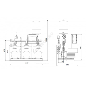 Установка повышения давления Hydro Multi-E 3 CME5-6 Grundfos 98494951