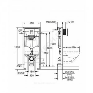Инсталляция для подвесного унитаза Rapid SL с кнопкой смыва Skate Cosmopolitan Grohe 38775001
