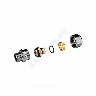 Муфта МП латунь хром Дн 20х2,5х1/2" НР R187M Giacomini R187MX061