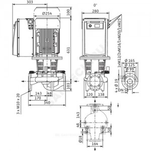 Насос ин-лайн с сухим ротором IL-E 50/160-5,5/2 PN16 3х400В/50 Гц с датчиком перепада давления Wilo 2159316