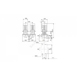 Насос ин-лайн с сухим ротором TPD 65-930/2-A-F-A-BAQE PN16 сдвоенный 3х380-420/660-725В/50 Гц Grundfos 96087570