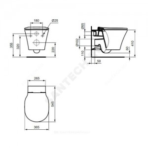 Унитаз подвесной CONNECT AIR AquaBlade без сиденья Ideal Standard E005401