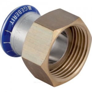 Муфта сталь нерж Дн 15х1 1/4" пресс/нак/гайка Mapress Geberit 35072