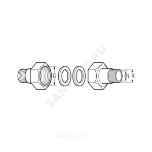 Детали присоединительные латунь G 1 1/2"xR 1" ВР/НР (комплект) для циркуляционных насосов Wilo 112047195