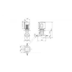 Насос ин-лайн с сухим ротором TPE 25-90/2 A-O-A-BQQE 3х400В/50 Гц Grundfos 98076621