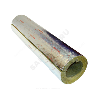 Цилиндр навивной минеральная вата ROCKWOOL 100 кашированный фольгой 25/60 L=1м ROCKWOOL 137362