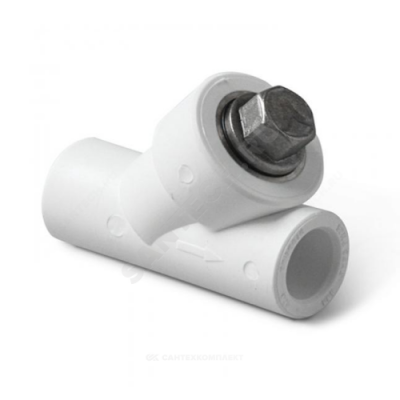 Фильтр PP-R сетчатый белый внутренняя пайка Дн 32х45гр VALFEX 10141032 Фильтр PP-R сетчатый белый внутренняя пайка Дн 32х45гр VALFEX 10141032