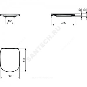Сиденье для унитаза TESI дюропласт Ideal Standard T352801