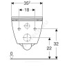 Унитаз подвесной Smyle Square горизонт/выпуск дюропласт Soft close Geberit 500.685.01.1