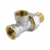 Тройник латунь никель Ду 15 (1/2") ВР/ВР/нак/гайка 9030 ГОСТ 32585-2013 Aquasfera 9030-01