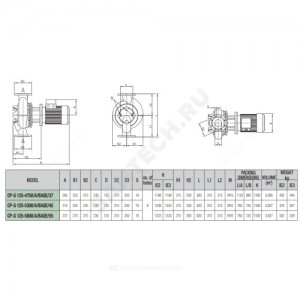 Насос ин-лайн с сухим ротором CP 125-4750/A/BAQE/37 - IE3 PN16 3x400В/50Гц DAB 1D7311GGV