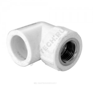 Угольник PP-R комбинированный белый ВР Дн 32х3/4" RTP (РосТурПласт) 10796