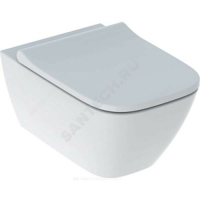 Унитаз подвесной Smyle Square горизонт/выпуск дюропласт Soft close Geberit П 500.683.01.1