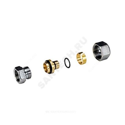 Муфта МП латунь хром Дн 32х3,0х1" ВР R187F Giacomini R187FX126