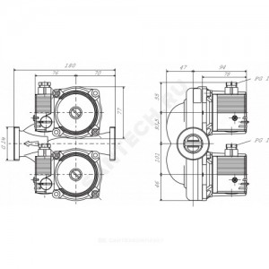 Насос циркуляционный с мокрым ротором STAR-ZD 25/6 PN10 сдвоенный 1х230В/50 Гц Wilo 4111288