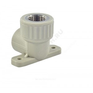 Угольник PP-R комбинированный серый ВР Дн 25х1/2" с креплением VALFEX 10120025Г