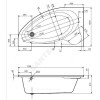 Ванна акриловая Эдера L 170х110 без ножек левосторонняя Santek 1.WH11.1.995