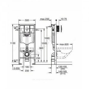 Инсталляция для подвесного унитаза Rapid SL с кнопкой смыва Skate Air хром Grohe 38750001
