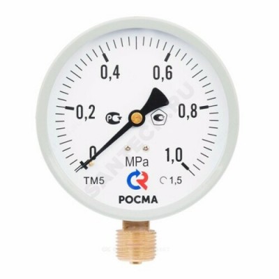 Манометр ТМ-510Р.00 (М2) радиальный Дк100мм 0-1,6 МПа М20х1,5 Росма 00000010515