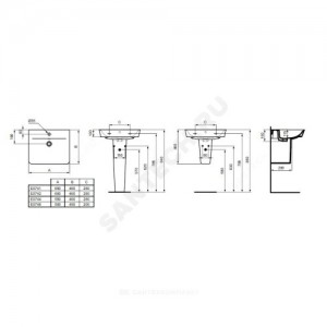 Умывальник подвесной CONNECT AIR Cube 60 Ideal Standard E074201 .
